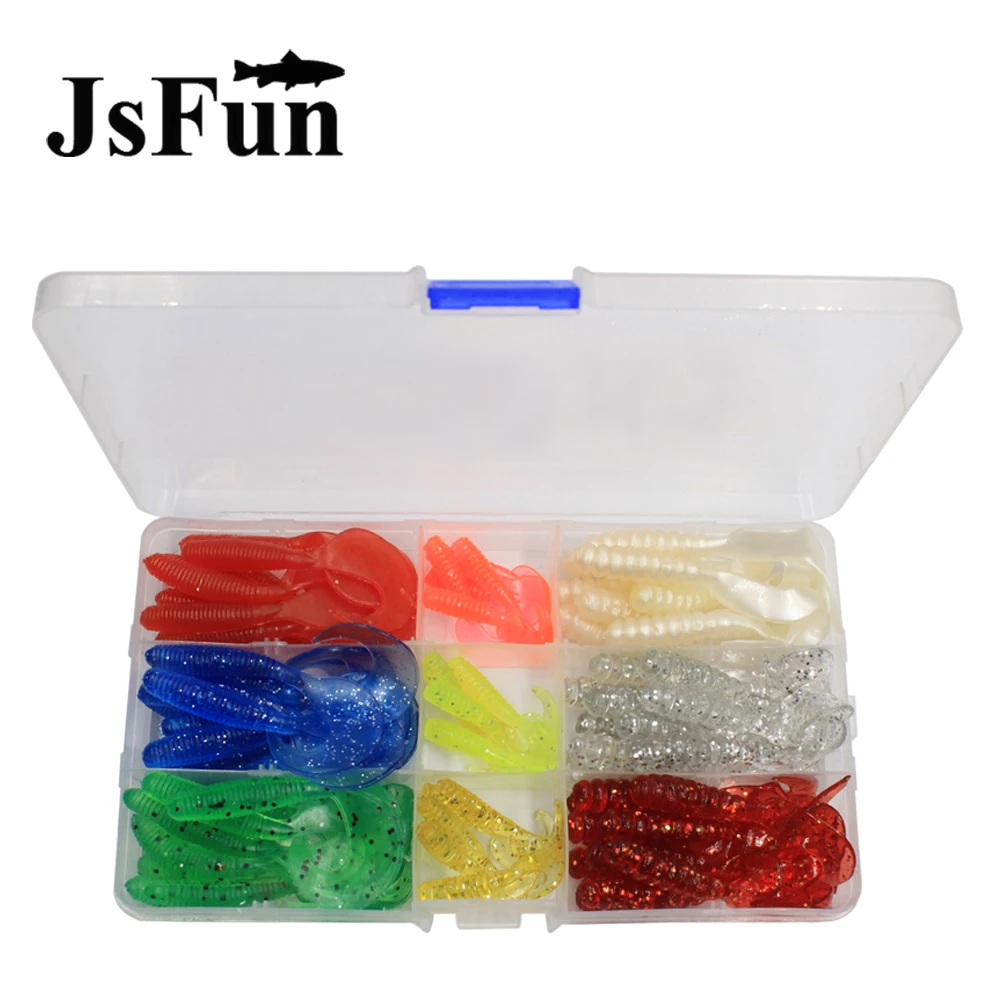 JSFUN 75pcs/pack Fishing Lure Set With Storage Box Mixed 3 Size Plastic