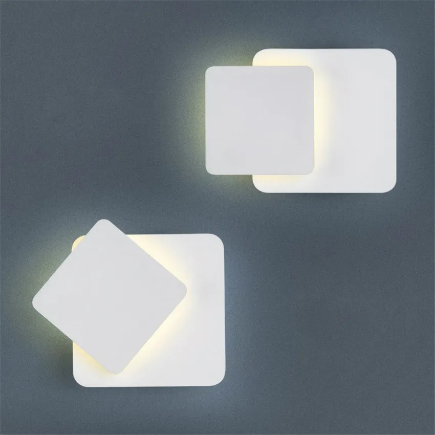 Круглый/квадратный светодиодный настенный светильник с поворотом на 360 градусов, регулируемый прикроватный светильник, современный креативный персональный алюминиевый настенный светильник, NR-97