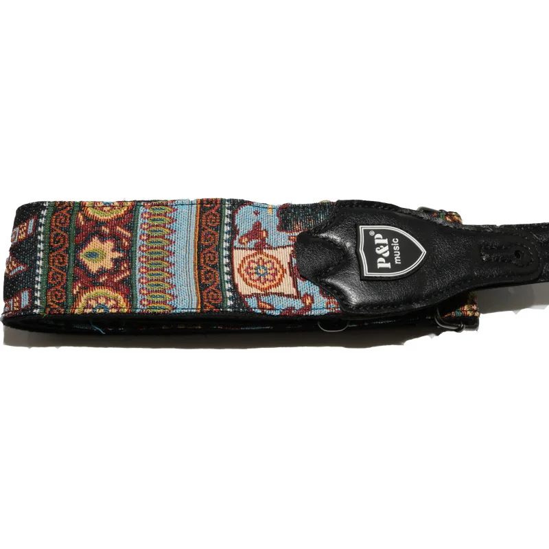 P&P Adjustable Cotton Embroidered Guitar Strap Belt Widening and Thickening for Electric /Acoustic Guitar Bass Guitar Belt 150cm