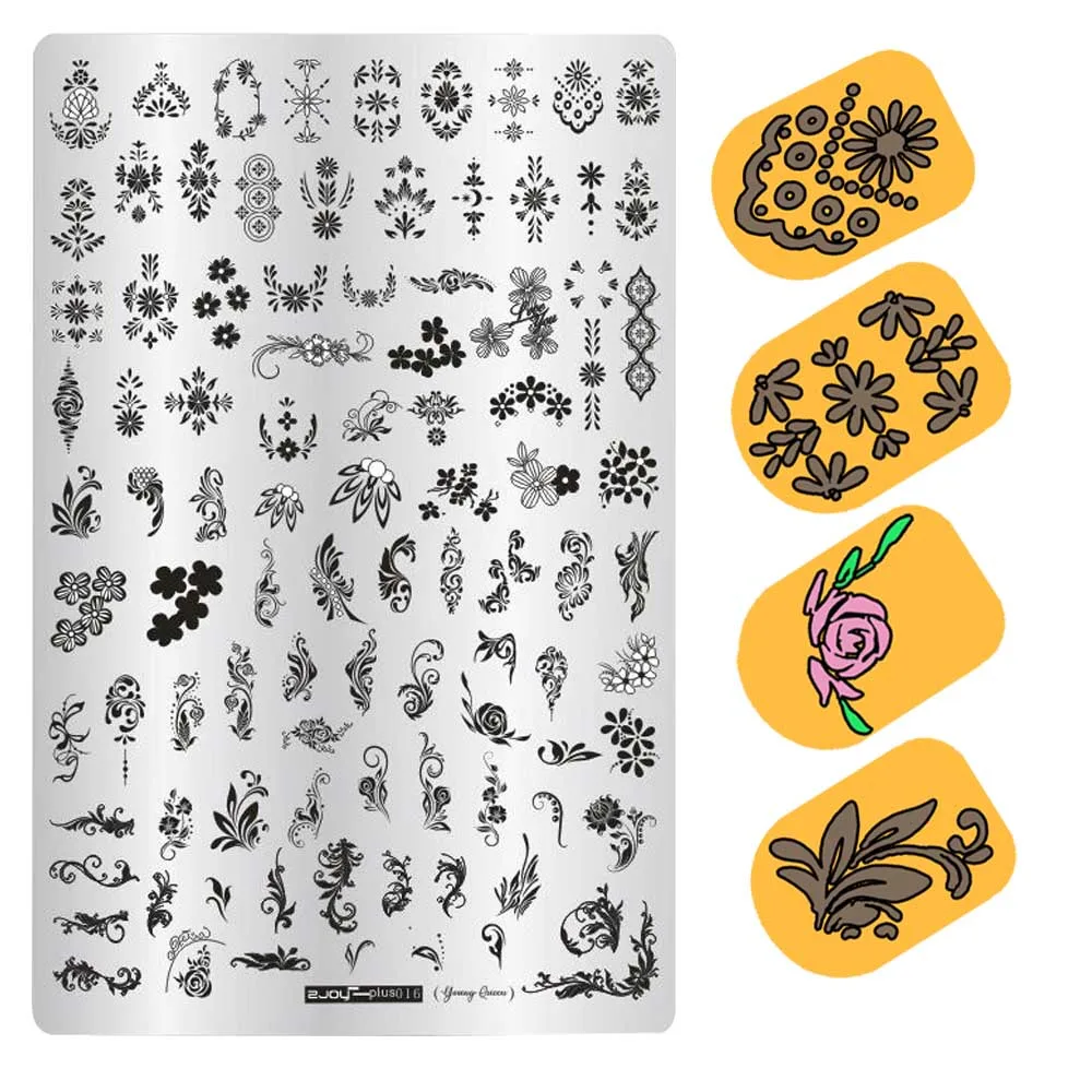 Nail Stamping Plates nail printing stamping template 9.5*14.5cm Flower Geometric Nail Art Stencils For Manicure Print Nails