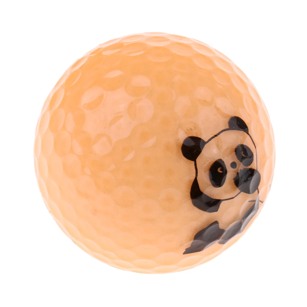 Golf Driving Ball Double Layer Golf Ball Cute Panda Golf Range Practice Ball Flexible Elastic Training Golf Ball