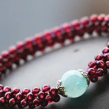 Натуральный фиолетовый гранат кристалл круглый эластичный браслет из бисера Браслет Амазонит 3 мм