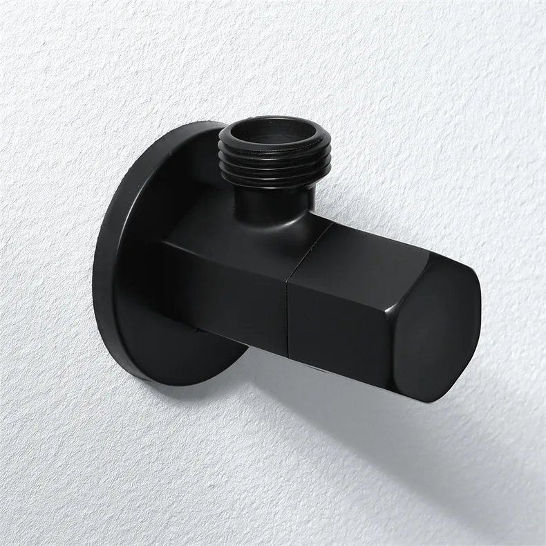 Черный запорный клапан Кран угловой клапан латунный переключающий туалетный клапан насадка для душа разъем твердая латунь Attachement на кран 0015B