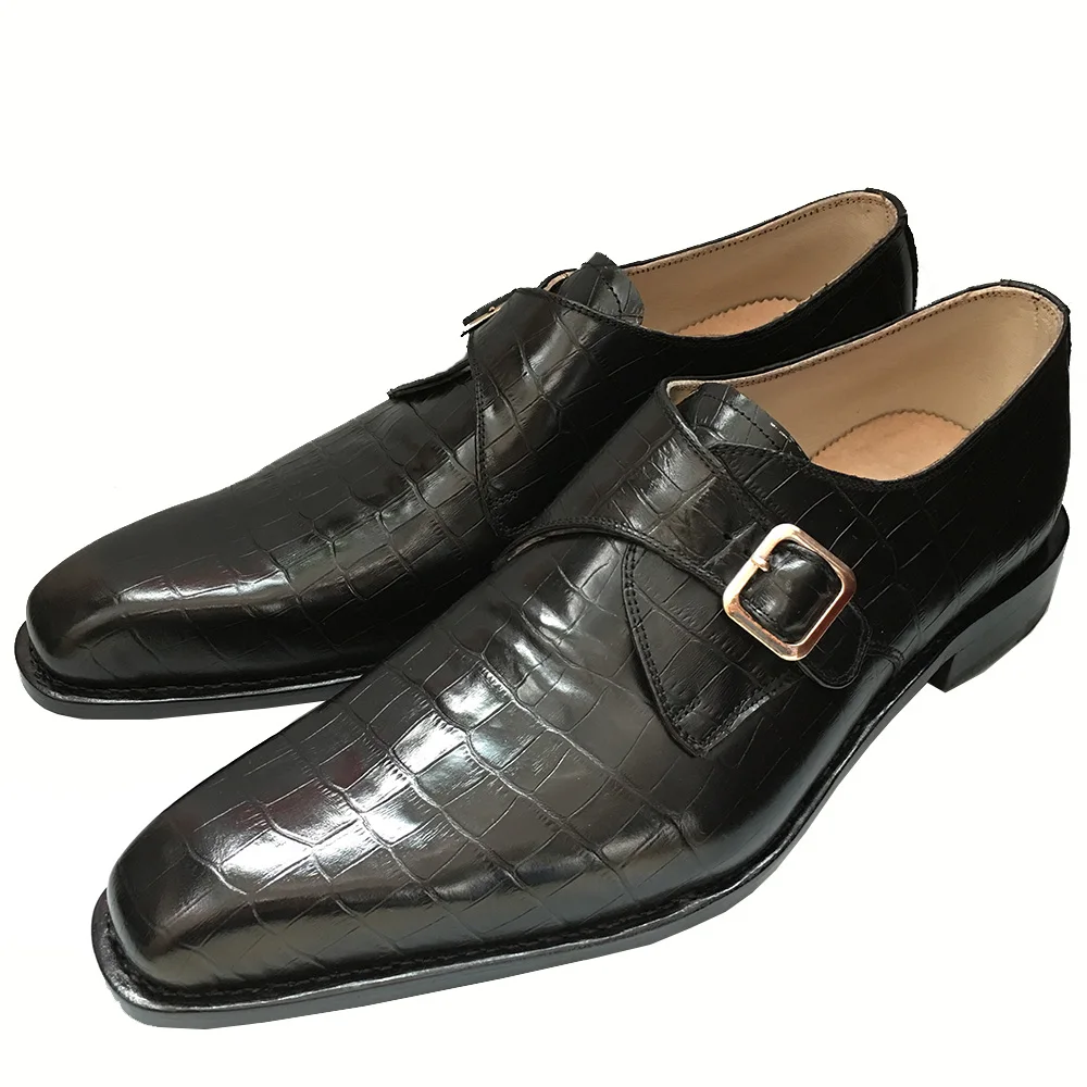 Роскошная обувь для мужчин sipriks Мужская прошитая обувь на заказ Boss обувь с пряжкой buckle Strap Flats Мужская обувь с ремешком в стиле монах строгие костюмы мужская обувь