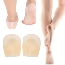 1 пара силиконового подошвенного фасцита пятки Spur лодыжки поддержки боли анти-трещина протектор гелевая Подушечка для пяток протекторы