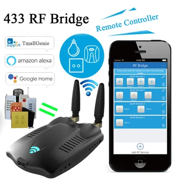 

RF Bridge Wifi- 433 Wireless Smart Home Universal Curtain Blinds Garage Door Remote Controller, RF Bridge Roller Shutter Switch