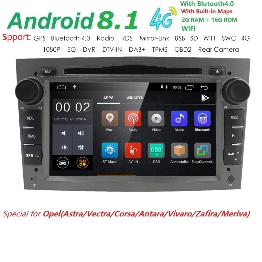 

1024*600 Quad Core 2din Android 9.0 Car DVD Player for Opel Astra H Opel Combo Opel Corsa Radio GPS Navi DAB SWC 4G RDS DSP DVR
