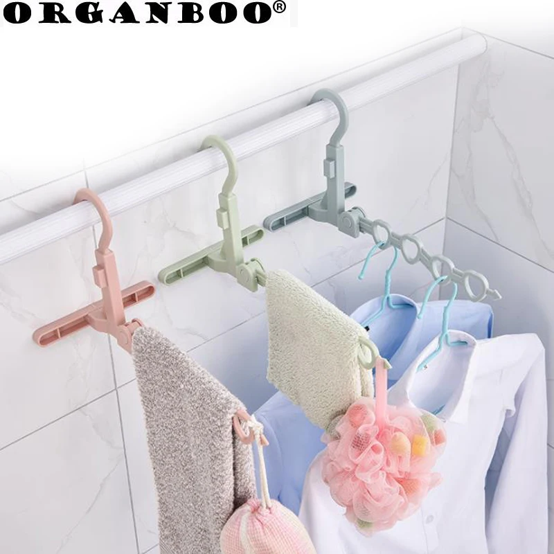 

1PC Multi-function travel folding drying racks business trip hangers wall hanging four-hole drying storage racks