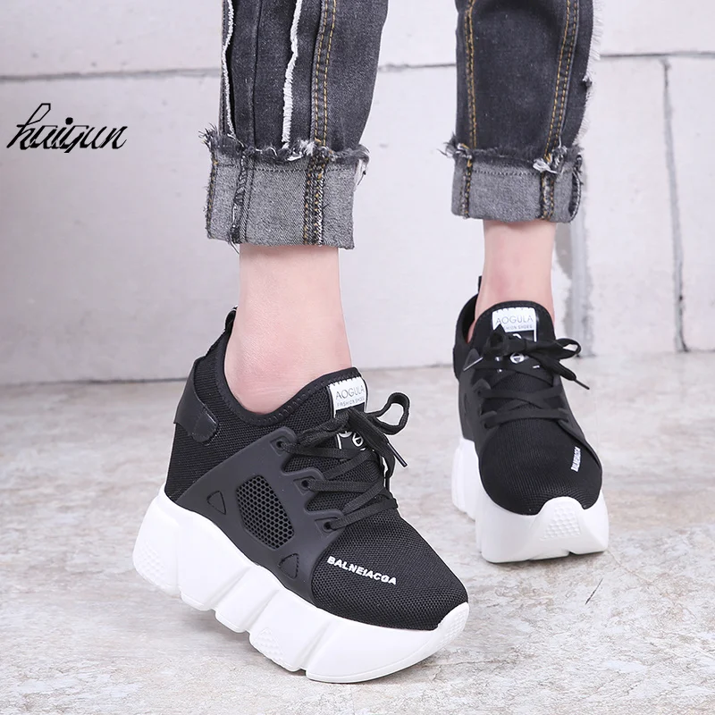 2019 New Women Height Increasing Sneakers Spring Summer Platform Wedge Heel Brand Lady Walking Shoes Red Black White 2019 New Women Height Increasing Sneakers Spring Summer Platform Wedge Heel Brand Lady Walking Shoes Red Black White