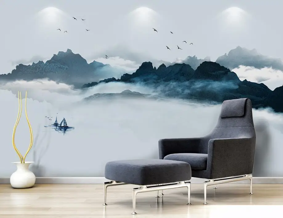 Beibehang обоев живописи тушью фотообои обои для стен 3 d стены бумаги для гостиной ТВ фон наклейки - Цвет: 17038782