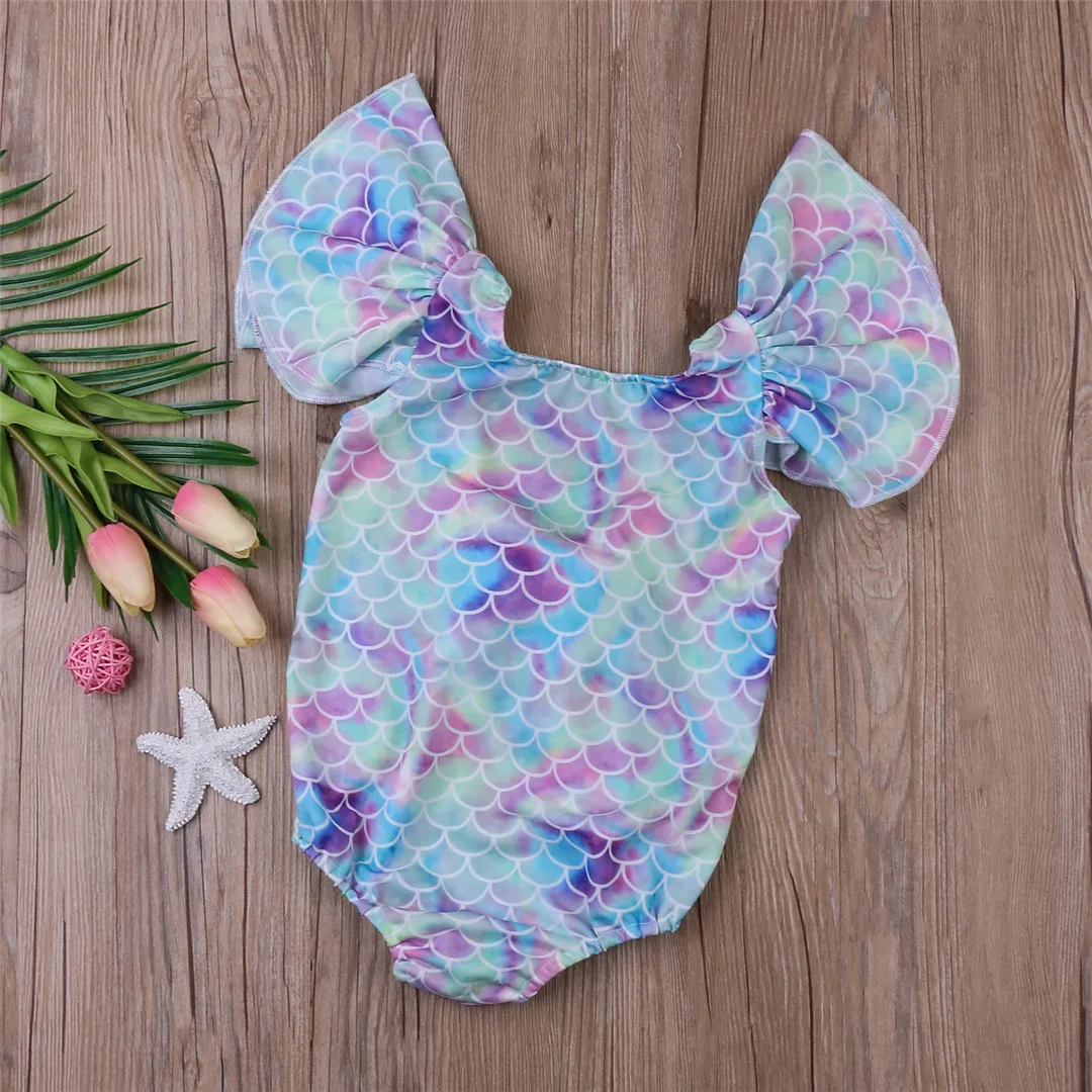 

Kids Toddler Baby Girls Fish Scale Shining Mermaid One Piece Monokini Bikini Swimsuit Swimwear Bathing Suit Biquini res