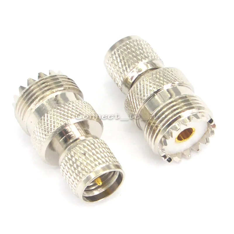 

2 Pieces Mini UHF Plug Male Pin to UHF Jack Female Pin Coaxial Straight Connector RF Adapters