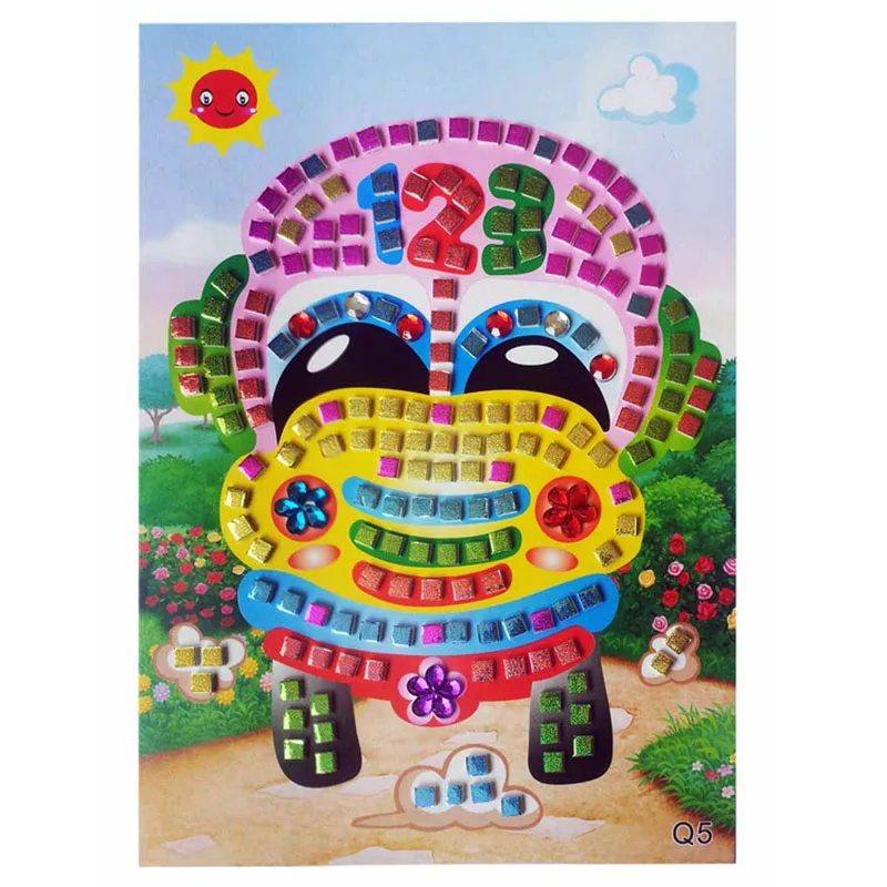 Горячая Распродажа, 12 цветов, 3D головоломка для детей, сделай сам, кристальная мозаика, наклейка для детей, детский сад, Обучающие художественные и ремесленные игрушки - Цвет: 05