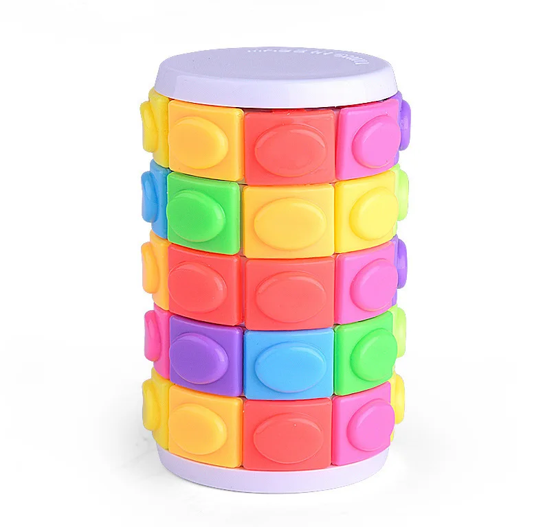 5th Order 3D Rotate And Slide Stress Cube Puzzle Toy Rainbow Color Cylinder Sliding Puzzle For Autism And Stop Stress