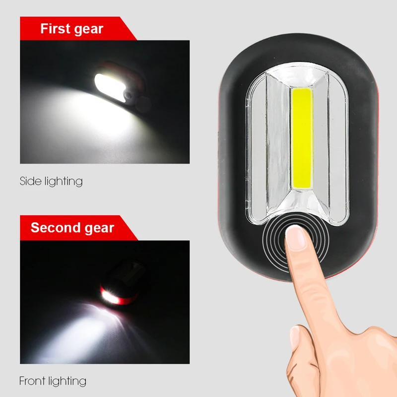 

hlxg 1X LED Torch Mini Pen Light Hanheld Flashlight Handle Repair Tools COB Bottom Magnet pothook Camping Car Inspection Lights