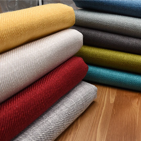 cheap New 27 colors Modern Dyed Faux Linen Like Woven Home Ottoman Sofa Fabric Armchair Shoe Bag Handcraft Cloth 145cm Sell by meter