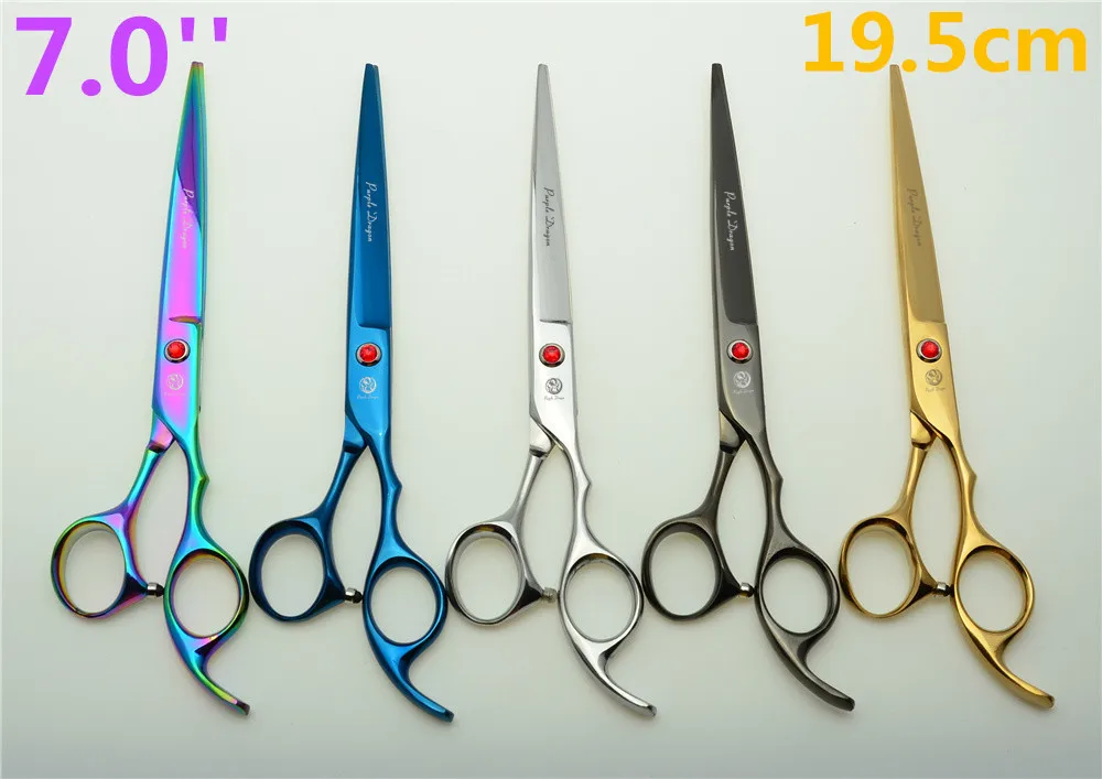 

683# 7'' 19cm Animal Hairdressing Scissors Brand Purple Dragon TOP GRADE Japan 440C Dogs Cats Pets Cutting Shears Hair Scissors