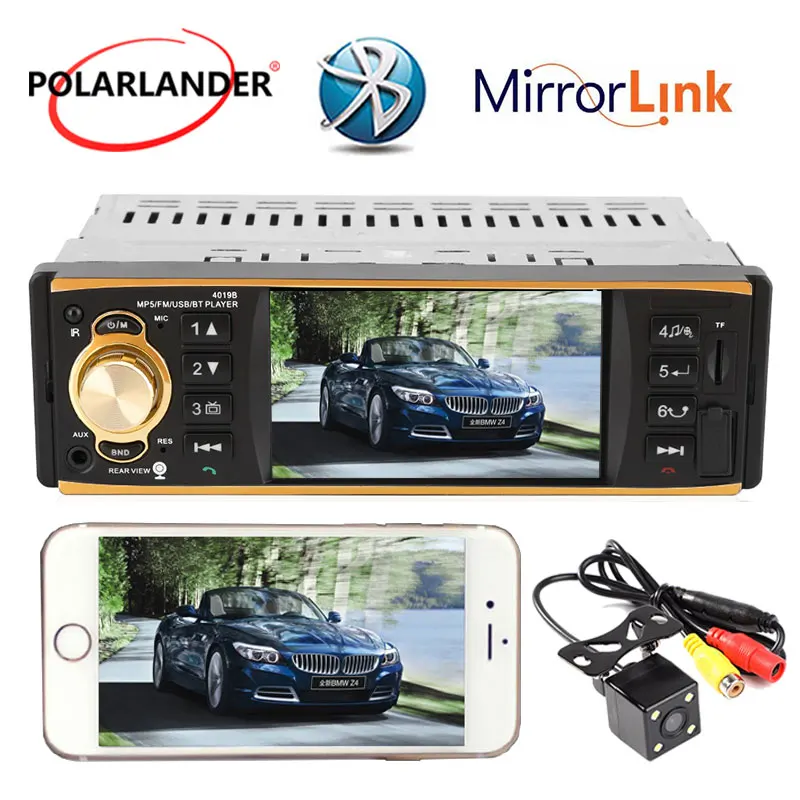 USB AUX FM Bluetooth Зеркало Ссылка Авторадио 4,1 дюймов HD аудио стерео многоязычный 1 Din радио кассетный плеер автомобильное радио