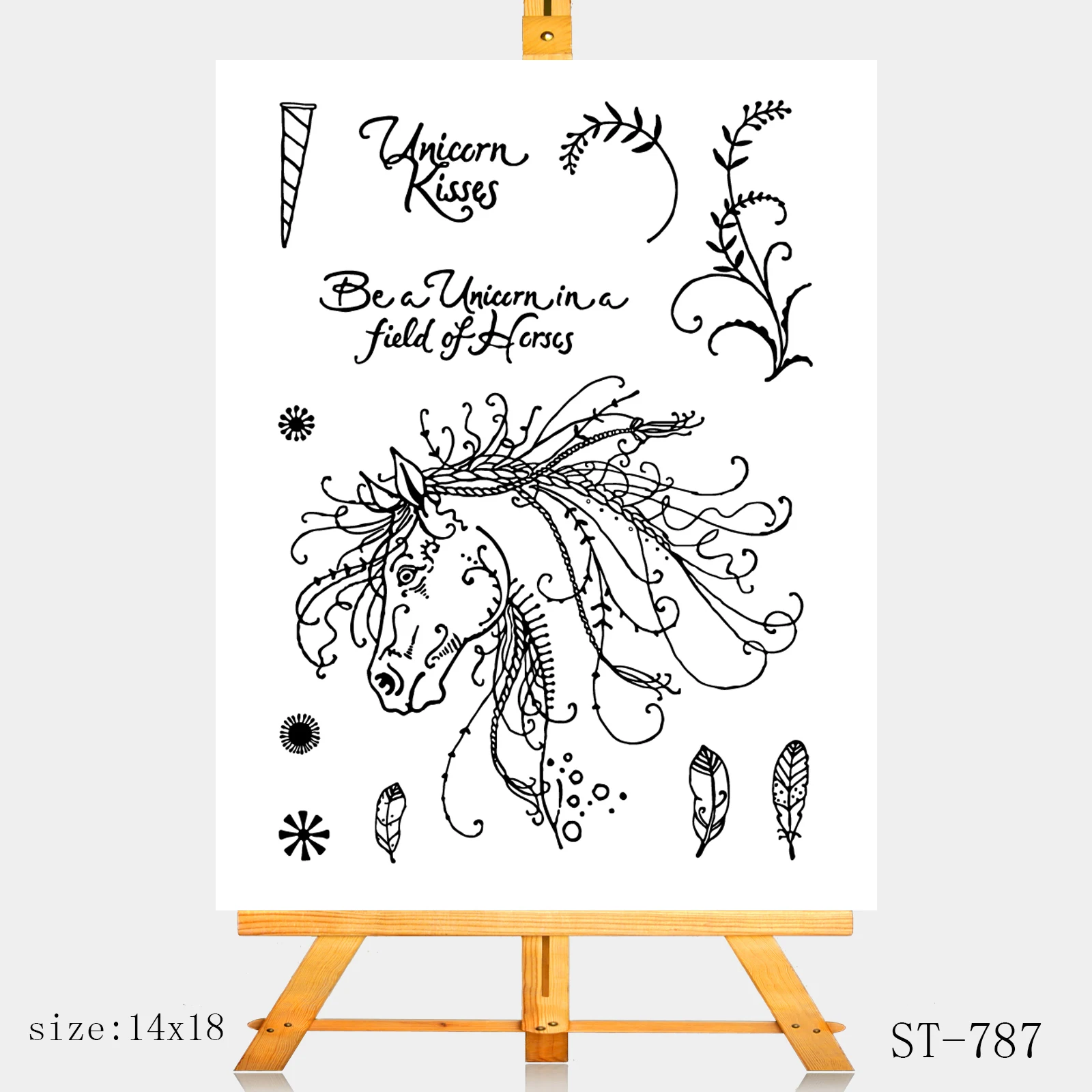 

AZSG Fallen unicorn Clear Stamps/Silicone Transparent Seals for DIY scrapbooking Card Making