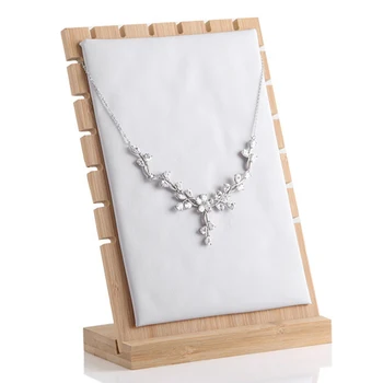 

Organizer Display Rack Chain Bracelet Space Saving Natural Bamboo Home Necklace Holder Jewelry Stand Practical Desktop Shelf