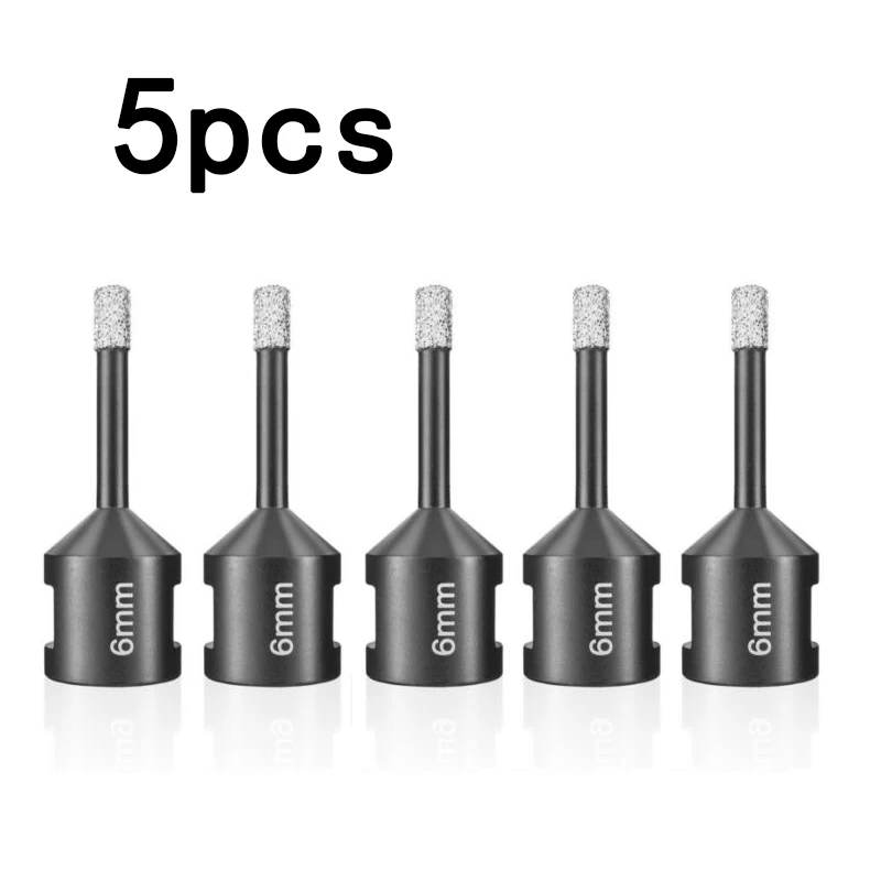 

6mm Drill Bit Diamond Coated Drill Bit Set Workshop Equipment Wearproof Shank 2/5Pcs Concrete Marble Angle Grinder Power Tool