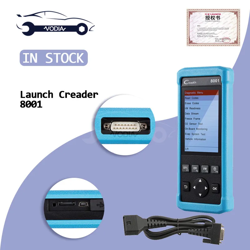 New Launch CReader 8001 Auto Scanner with ABSSRS ECU Oil & EPB reset Prints data via PC CR8001 OBD