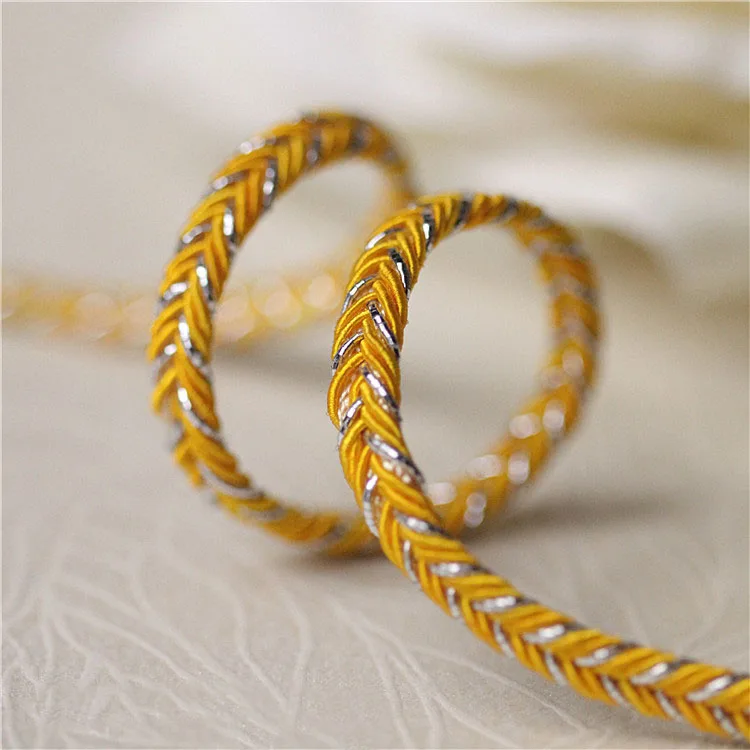 

10Meters Gold lace accessories fabric patchwork DIY clothing edge window material gold herringbone cord width 0.5CM A1407
