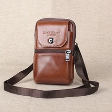 Золотые коралловые мужские натуральная кожаные поясные сумки маленькая дорожная поясная сумка, чехол для телефона кошелек Хип Бум сумки через плечо