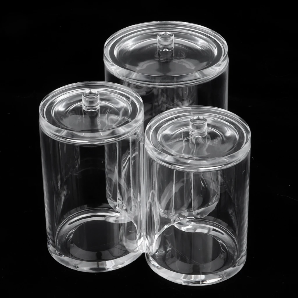 Acrylic Brush Holder Cosmetic Kits Cup, Transparent 3 Styles Optional 