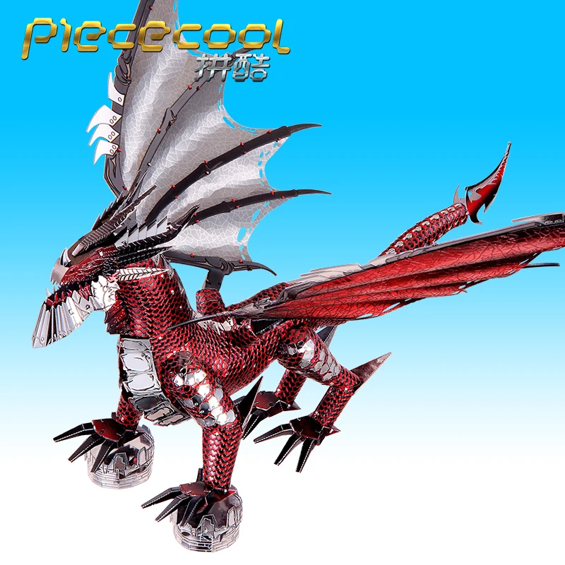 Металлический 3D пазл Piececool модель черного дракона сделай сам нано Лазерная