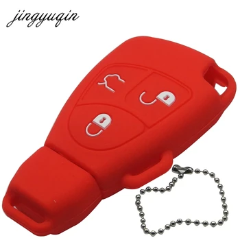 Keyforkess 30 pz/lotto Della Copertura Del Silicone Per Mercedes Benz B C E ML S CLK CL 3/4 Bottoni Fob Chiave A Distanza caso - Jingyuqin 30 pz lotto Della Copertura Del Silicone Per Mercedes Benz B C E ML