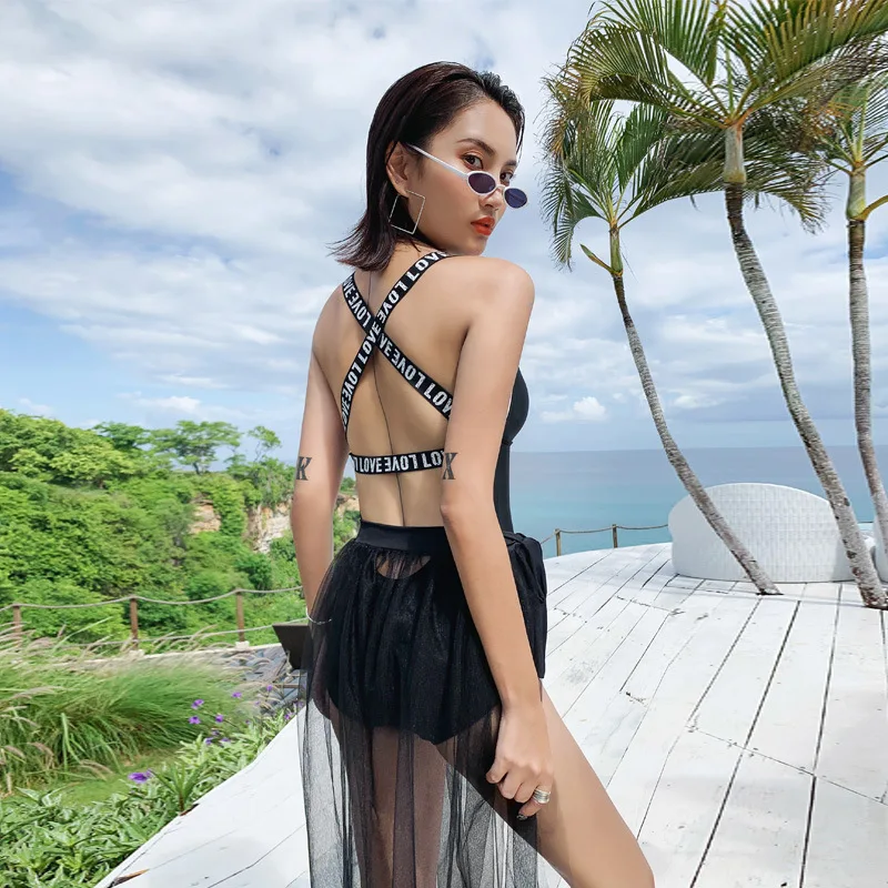 

Swimwear For Women Swimsuit Woman 2019 One Piece Swimsuits Onepiece Swim Wear New Red Skirt Bikini Set Push Up Solid Spandex