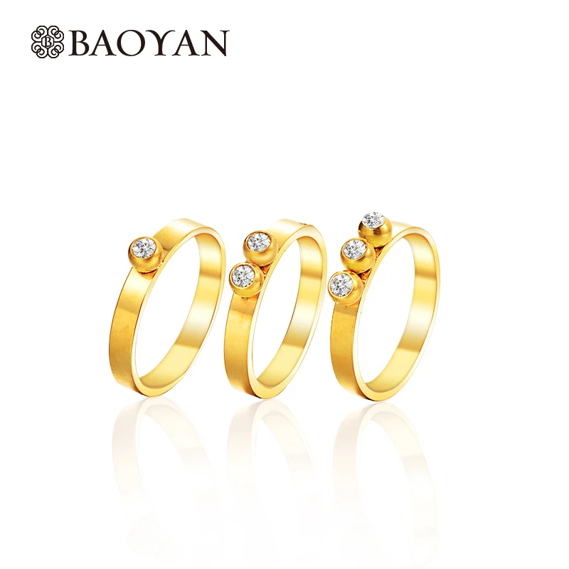

Gold Color Solitarie Engagement Ring For Women 316L Stainless Steel Gold Color Women Ring For Party Anillos Compromiso -A5