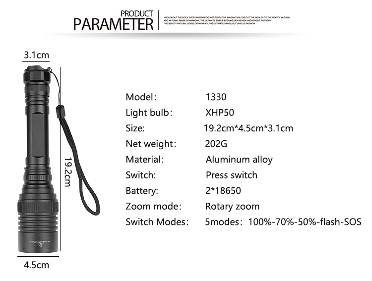 60000LM XHP50.2 мощный светодиодный фонарик 5 режимов водонепроницаемый зумируемый алюминиевый фонарик из алюминиевого сплава с наиболее полным