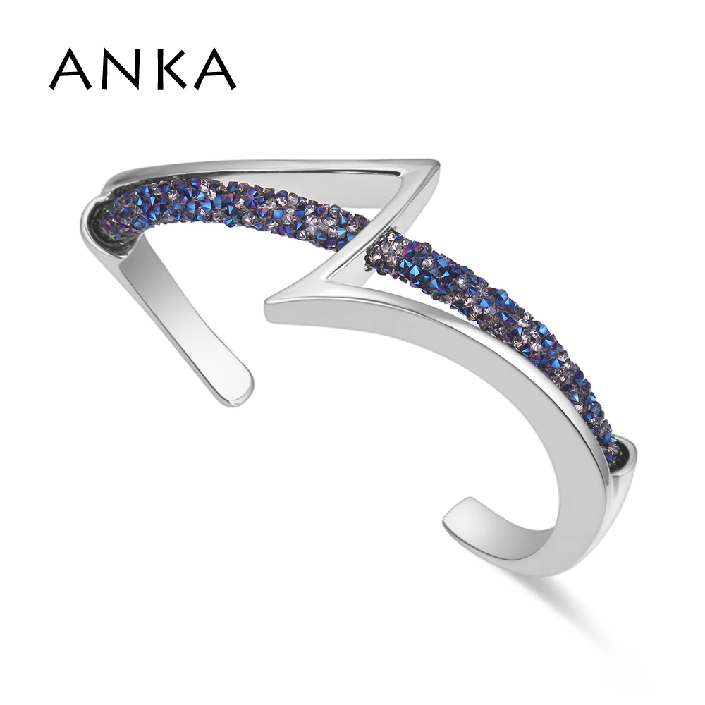 

ANKA Brand Trendy lightning Style Cuff Bracelet Crystal Mesh Dust Bangles For Women Luxury Wedding Party Jewelry #131045