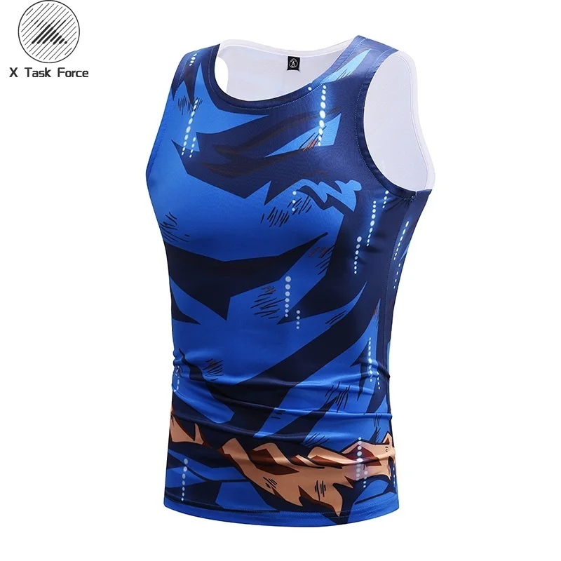 Новинка лето Аниме Dragon Ball Z безрукавки Гоку Гохан жилет Yamcha Vegeta Джерси 3D топы Task X Task Force