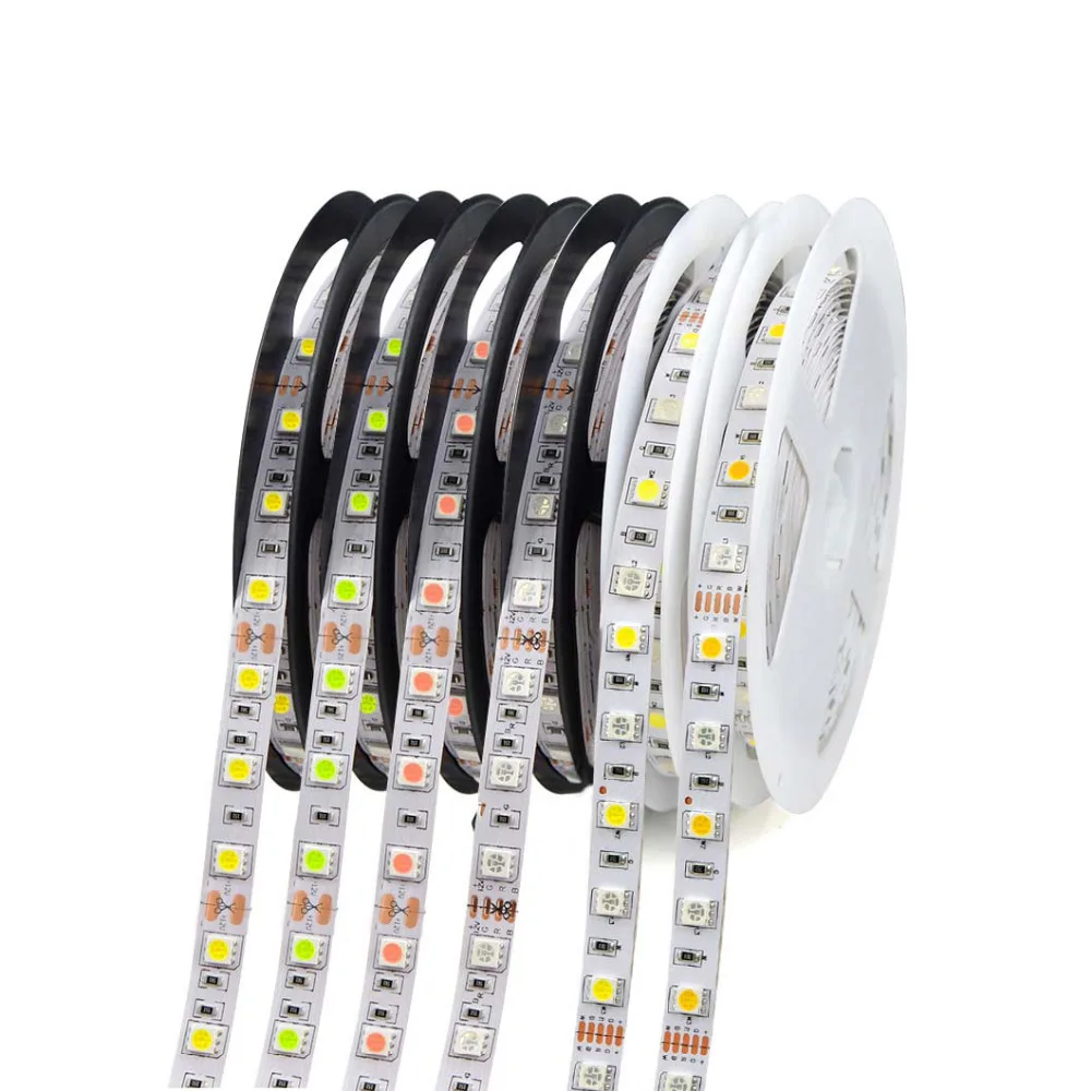 

RGB RGBW RGBWW 11 Colors 5050 LED Strip lights 5M DC12V 60LEDs/M Waterproof Flexible String lamp Holiday Christmas Home Decor