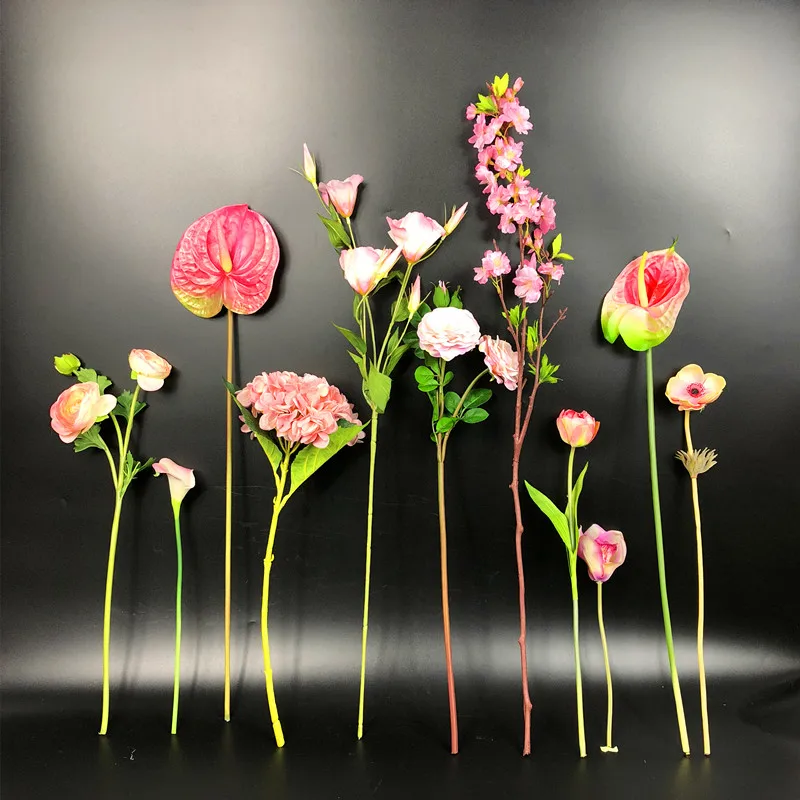 

INDIGO-Cheery / Calla Leaf / Bird Of Paradise / Hydrangea / Anemone Flower Artificial Flower Wedding Fake Flower Free Shipping