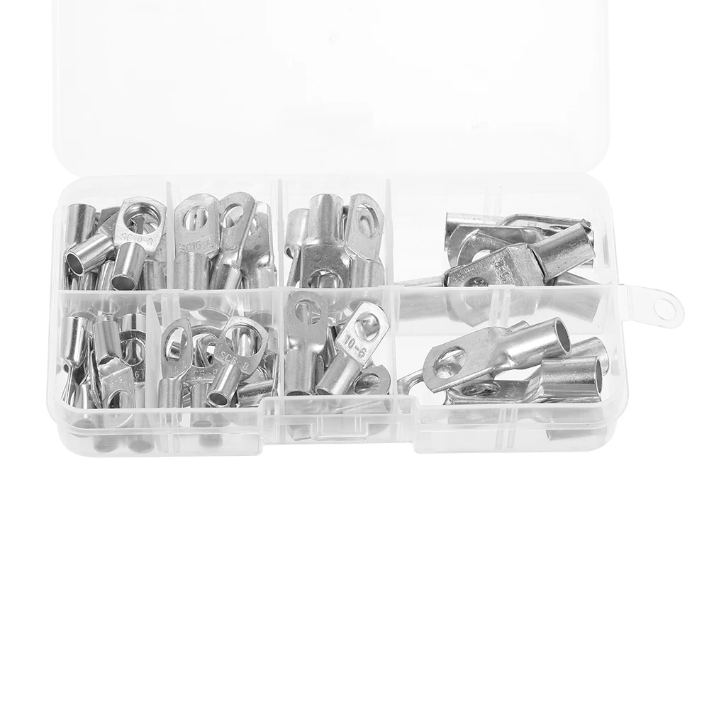 60pcs Bolt Hole Tinned Copper Cable lugs Battery Terminals set Wire terminals connector Marine