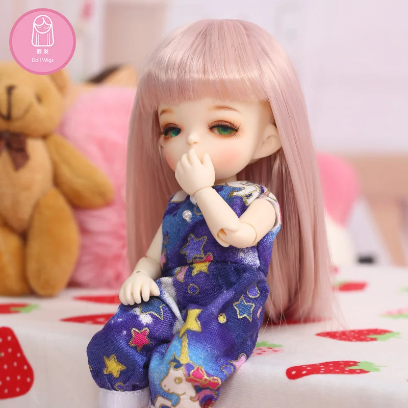 Wig For BJD Doll L8# free shipping size 4.5-6inch 1/8 high-temperature Natural Straight Wig long hair bjd doll Wigs in beauty Wig For BJD Doll L8# free shipping size 4.5-6inch 1/8 high-temperature Natural Straight Wig long hair bjd doll Wigs in beauty