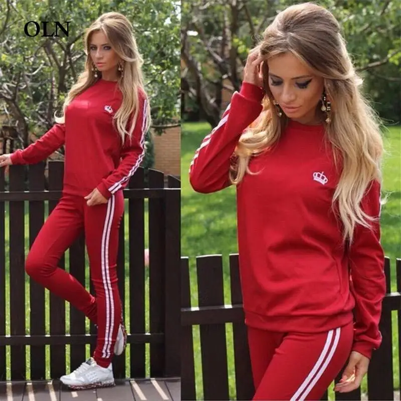 Fashion Spring Autumn Women Tracksuit 2 Pcs Set Casual O-neck Sportwear Long Sleeve  Sweatshirt Pants  2 Piece Outfit Sets