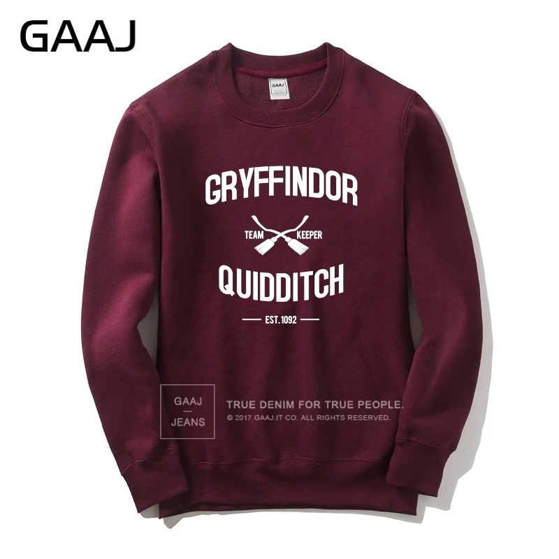 "Gryffindor Quidditch Team" Мужская и Женская толстовка с принтом популярная новая брендовая одежда с капюшоном для катания на коньках высокое качество толстовка#372R8 - Цвет: Wine