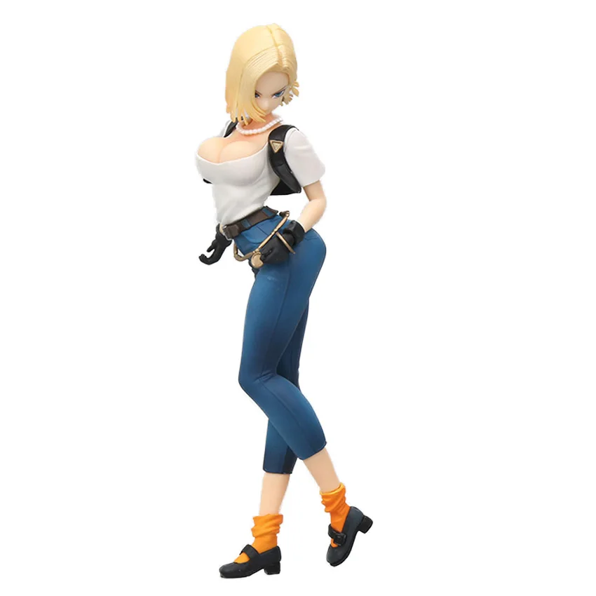 Фигурка Dragon Ball Girls Gals NO 18 Lazuli Bulma Ranchi ПВХ Фигурки Dragon Ball Z Коллекционная модель куклы игрушки - Цвет: stand in opp