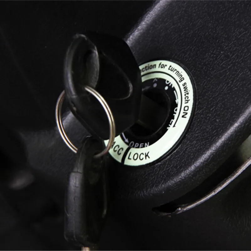 3D автомобильный Стайлинг светящееся кольцо для ключей с отверстием наклейка люминесцентный переключатель зажигания Крышка мотоциклетная круглая наклейка светильник украшение Универсальный Fit