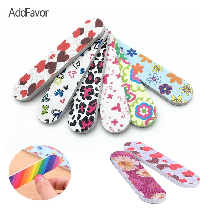 

AddFavor 3Pc Random Color Mini Nail Files Polishing Tool Manicure EVA Nail File Buffer False Nail Trimming Filing Sanding Paper