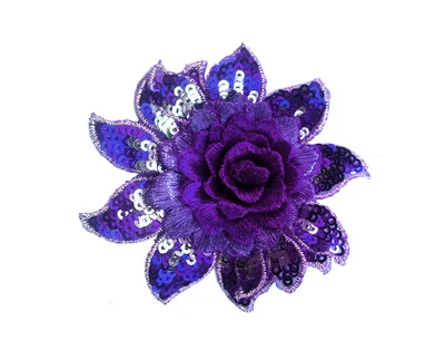 5 шт блестки вышивают цветок Patche 3,2 дюймов - Цвет: violet