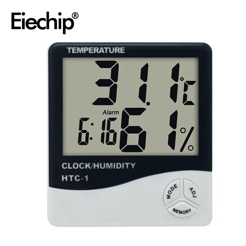 

New LCD Digital Temperature & Humidity Meter Tester Domestic Hygrometer HTC-1 with Clock