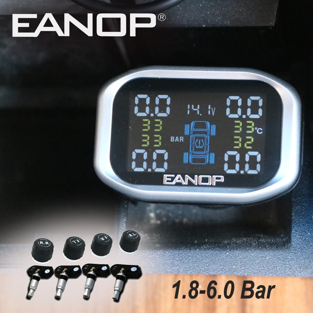 Датчик давления в шинах EANOP TPMS с ЖК дисплеем автомобильное зарядное устройство USB