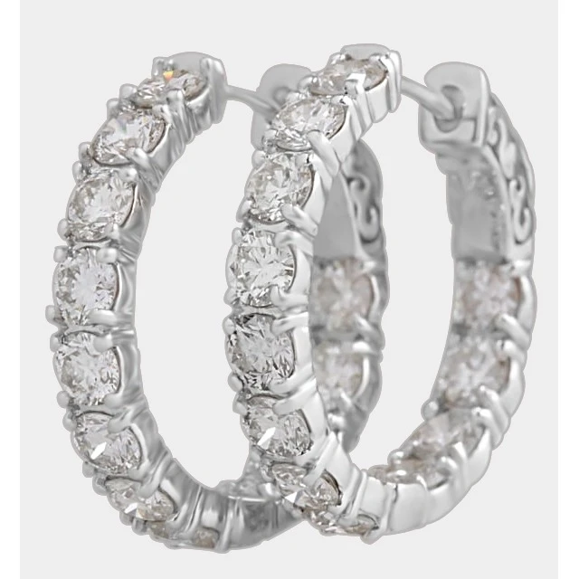 2.00 CARAT MOISSANITE HOOP EARRINGS 10K SOLID WHITE GOLD (1)