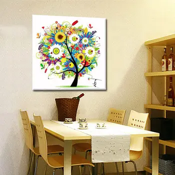 

1 Pc Needlework DIY DMC Cross Stitch Embroidery Kit Four Seasons Tree Cotton Thread Home Decor HUG-Deals